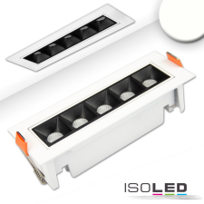 ISOLED LED süllyesztett szpotlámpa vetítolencsés vonal, fehér/fekete, 10 W, semleges fehér, billentheto világítás