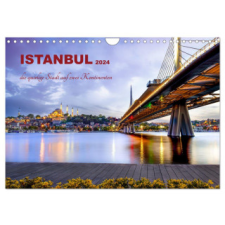  Istanbul - die quirlige Stadt auf zwei Kontinenten (Wandkalender 2024 DIN A4 quer), CALVENDO Monatskalender naptár, kalendárium