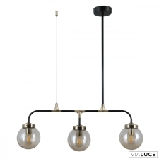 ITALUX Fekete több ágú függeszték, E14, bronz részletekkel, Valpena, IT-PND-48882-3 világítás