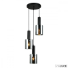 ITALUX Fekete több ágú függeszték, E27, füstszínű burával, Sardo, IT-PND-5581-3A-BK+SG
