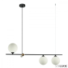 ITALUX Fekete több ágú függeszték, G9, opál üvegburával, Barletta, IT-PND-76540-3-BK