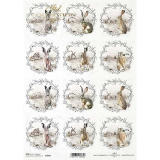 ITD Collection Rizspapír A4 - Nyuszik koszorúban dekorációs kellék