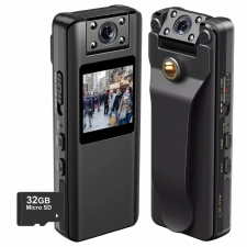 IUNI A22 testkamera, 32GB, riporttelefon, éjjellátó, 180°- os forgatható lencse megfigyelő kamera