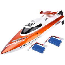 IUNI FT009i Top Speed Racing Flipped Boat távirányítóval és 2 elemmel, narancssárga színű autópálya és játékautó