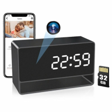 IUNI IP27 Mini asztali kémkamera, 32GB, Wi-Fi, 4K nézet, éjszakai látás, mozgásérzékelő megfigyelő kamera