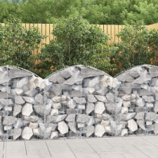 Íves horganyzott vas gabion kosár 100x30x80/100 cm kerti tárolás