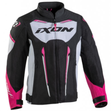 Ixon Striker Air gyerek motorkerékpár kabát fekete-fehér-rózsaszín motoros kabát
