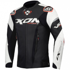 Ixon Vortex 3 motoros bőrkabát fekete-fehér motoros kabát