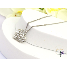  Izolda antiallergén köves szív medálos nyaklánc -rodium nyaklánc