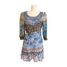  J&D Fashion kék mintás női ruha (méret: M/L)