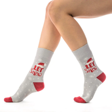 J.PRESS J. Press Karácsonyi mintás unisex plüss zokni - Grey/Red