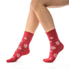 J.PRESS J. Press Karácsonyi mintás unisex plüss zokni - Red