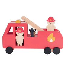 Jabadabado Tűzoltó autó fából, maci figurákkal Jabadabado autópálya és játékautó