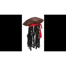  Jack Sparrow jelmez kalóz paróka kalappal paróka