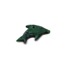 Jáde afrikai átfúrt delfin 40x25mm medál
