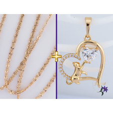  Jaffa antiallergén cicás medál sziv alakban Ditti csillagszemes láncon 50 cm 18K medál