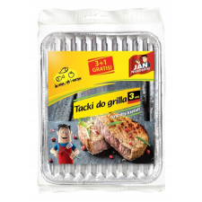Jan Niezbędny Grillező Tálcák, téglalap alakú, kicsi, 3 darabos készlet kerti sütés és főzés