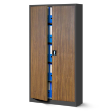 Jan Nowak® | JAN Eco Design Fém iratszekrény / Antracit-dió irattároló szekrény