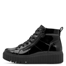  Jana 25264 45018 divatos fűzős magasszárú sneaker lakkozott felsőrésszel női cipő