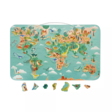 JANOD Dinoszauruszos világtérkép - 50 darabos mágneses puzzle (J05836) puzzle, kirakós