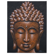 JanZashop Buddha festmény - Réz Brokát Hatás grafika, keretezett kép