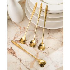 JanZashop Szív alakú kanál szett, arany szín tányér és evőeszköz