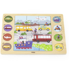 Járművek 2 az 1-ben kirakó és árnyékkereső játék puzzle, kirakós