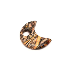 Jáspis leopárd medál átfúrt félhold 30mm medál
