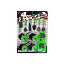  Játék edénykészlet zöld színben BZ8866 konyhakészlet