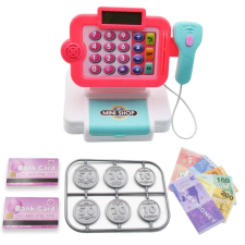  Játék pénztárgép, pénzzel és bankkártyával - rózsaszín vásárlás
