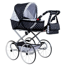  Játék Retro babakocsi 2az1-ben New Baby Natálka fehér - fekete bébijáték babakocsira