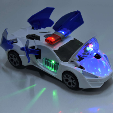 Játékos Átalakuló rendőrautó diszkógömbbel autópálya és játékautó