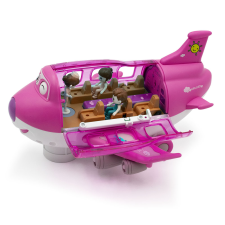 Játékos Kinyitható játék repülő, kivehető utasokkal, rózsaszín helikopter és repülő