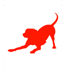  Játékos kutya matrica piros #190 matrica