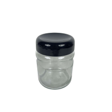 JAV Fűszertartó üveg, műanyag tetővel 0,9 literes fekete (V) konyhai eszköz