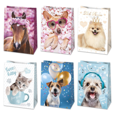 Javoli Állatos Cute papír ajándéktasak, ajándékzacskó 23x32x11 cm party kellék