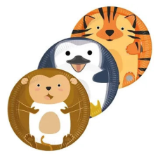 Javoli Állatos Zoo papírtányér 8 db-os 23 cm FSC party kellék
