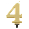 Javoli Arany 4-es Metallic számgyertya, tortagyertya