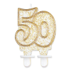 Javoli Arany csillámos 50-es Gold tortagyertya, számgyertya