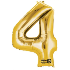 Javoli Arany Gold óriás 4-es szám fólia lufi 91x60 cm party kellék