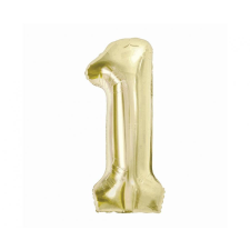 Javoli B&amp;C Champagne, Pezsgőszínű 1-es szám fólia lufi 85 cm party kellék