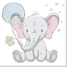 Javoli Baby elefánt Blue Balloon szalvéta 20 db-os 33x33 cm papírárú, csomagoló és tárolóeszköz