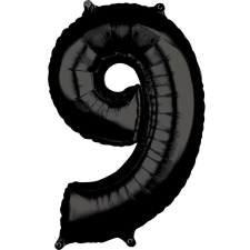 Javoli Black Szám 9 Fólia lufi 66x43 cm party kellék
