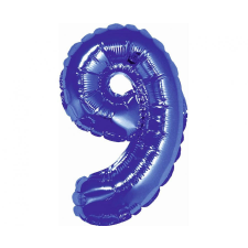 Javoli Blue, Kék 9-es mini szám fólia lufi 35 cm party kellék