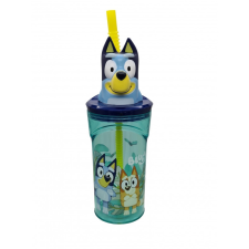 Javoli Bluey Splash 3D műanyag szívószálas pohár 360 ml konyhai eszköz