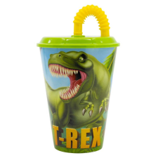 Javoli Dinoszaurusz T-Rex szívószálas pohár, műanyag 430 ml babaétkészlet