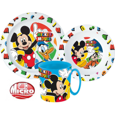 Javoli Disney Mickey étkészlet, micro műanyag szett bögrével 350 ml babaétkészlet