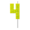 Javoli Építőkocka 4-es Yellow Blocks tortagyertya, számgyertya