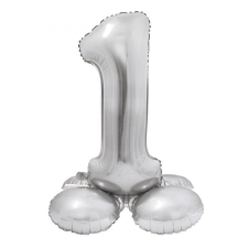 Javoli Ezüst 1-es Silver szám fólia lufi talppal 72 cm party kellék