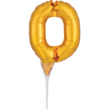 Javoli Gold, Arany 0-ás szám fólia lufi tortára 15 cm party kellék